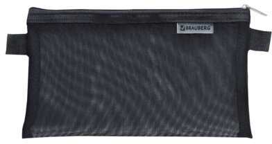 Пенал-конверт BRAUBERG, сетка, 22x10 см, черный, 272237