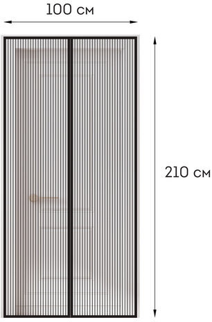 Москитная сетка дверная на магнитах 100х210 см, антимоскитная, черная, DASWERK, 607985