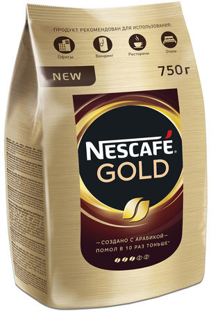 Кофе молотый в растворимом NESCAFE (Нескафе) "Gold", сублимированный, 750 г, мягкая упаковка, 01951, 12348310