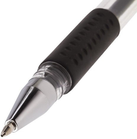 Ручка гелевая с грипом BRAUBERG "Number One", ЧЕРНАЯ, узел 0,5 мм, линия письма 0,35 мм, 141194