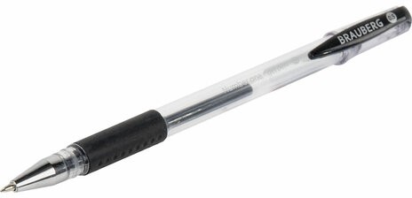 Ручка гелевая с грипом BRAUBERG "Number One", ЧЕРНАЯ, узел 0,5 мм, линия письма 0,35 мм, 141194