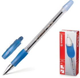 Ручка шариковая с грипом STABILO &quot;Bille&quot;, СИНЯЯ, корпус прозрачный, узел 0,7 мм, линия письма 0,38 мм, 508/41