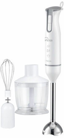 Блендер погружной 3 в 1 VIXTER HBW-0864, 750 Вт, 2 скорости, TURBO, 3 насадки, белый