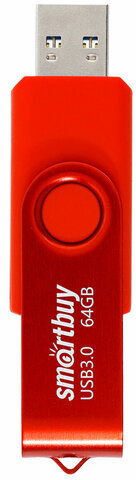 Флеш-диск 64 GB SMARTBUY Twist USB 3.0, красный, SB064GB3TWR