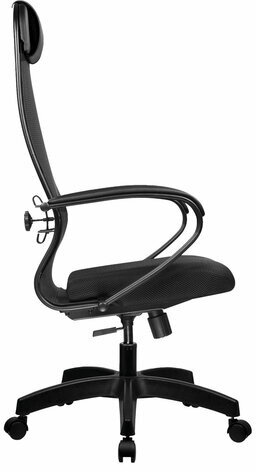 Кресло офисное МЕТТА "К-11", пластик, ткань-сетка, сиденье мягкое, черное