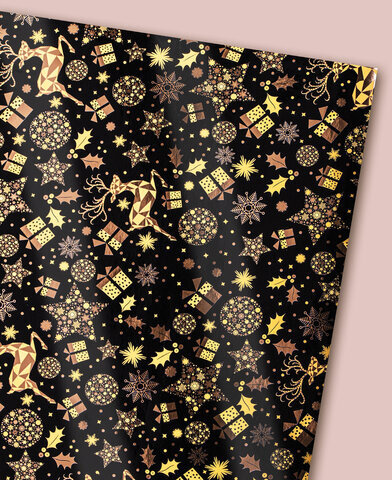 Бумага упаковочная С ЭФФЕКТАМИ новогодняя "Winter mix", 70х100 см, 6 дизайнов, ЗОЛОТАЯ СКАЗКА, 591934