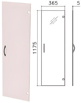 Дверь СТЕКЛО тонированное, средняя, &quot;Фея&quot;, &quot;Монолит&quot;, 365х1175х5 мм, без фурнитуры, ДМ43