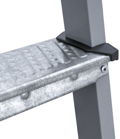 Стремянка стальная двухсторонняя 2х3 ступени, высота площадки 0,66м, алюминиевая площадка 35х16см, до 150кг, вес 4,2кг НОВАЯ ВЫСОТА, 1160203