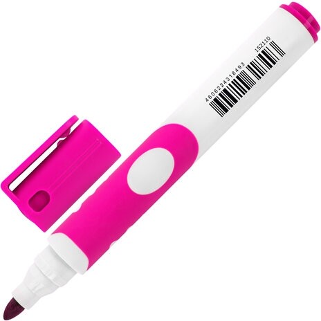Маркер стираемый для белой доски РОЗОВЫЙ, BRAUBERG "SOFT", 5 мм, резиновая вставка, 152110
