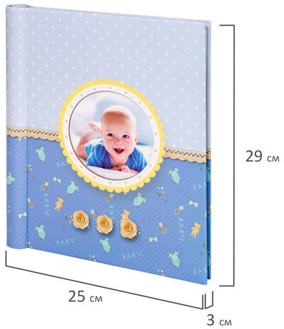 Фотоальбом BRAUBERG "Sweet Dreams" 20 магнитных листов, 23х28 см, спираль, голубой, 391149