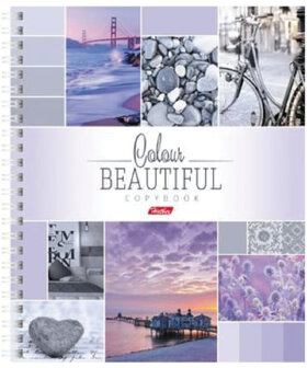 Тетрадь А5, 120 л., HATBER, гребень, клетка, обложка твердая, &quot;COLOR LINE&quot;, 120Тт5В1гр_15992, T240960