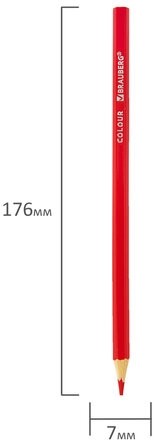 Карандаши цветные мягкие BRAUBERG АКАДЕМИЯ, 18 цветов, шестигранные, грифель 3 мм, 181865