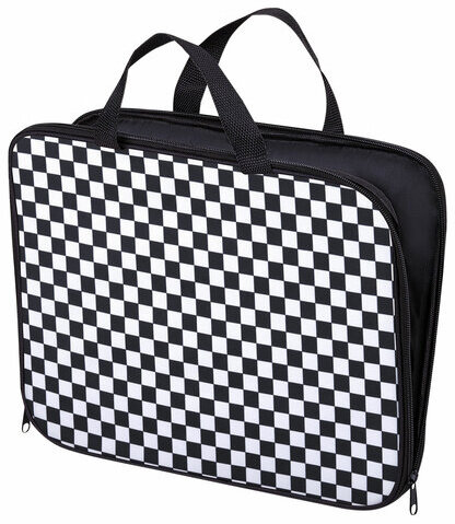 Папка на молнии с ручками BRAUBERG А4, 1 отделение, полиэстер, 20 мм, "Black and white", 272172