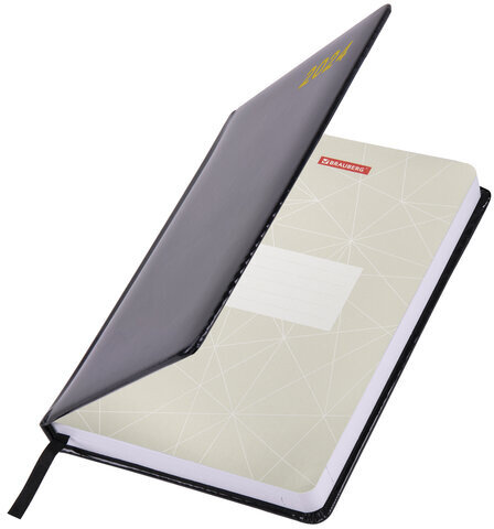 Ежедневник датированный 2024 А5 138x213 мм, BRAUBERG "Holiday", под кожу, "зеркальный", черный, 114847