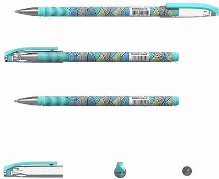 Ручка шариковая ERICH KRAUSE ColorTouch "Emerald wave", СИНЯЯ, узел 0,7 мм, линия письма 0,35 мм, 50819