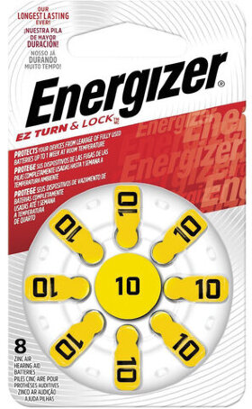Батарейки для слуховых аппаратов КОМПЛЕКТ 8 шт., ENERGIZER Zinc Air 10, блистер, E301431701