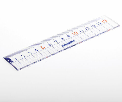 Линейка пластик 15 см ЮНЛАНДИЯ "ШКОЛЬНАЯ", прозрачная, европодвес, 210734
