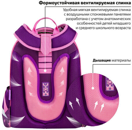 Ранец ЮНЛАНДИЯ EXTRA с дополнительным объемом, 2 отделения, "Stay positive", 38x29x18 см, 271379