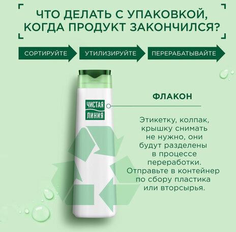 Бальзам-ополаскиватель для волос 230 мл, ЧИСТАЯ ЛИНИЯ "Экстракт льна и пшеницы", объем