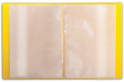 Папка 20 вкладышей BRAUBERG "Contract", желтая, вкладыши-антиблик, 0,7 мм, бизнес-класс, 221775