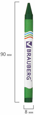 Восковые мелки BRAUBERG, НАБОР 6 цветов, 222961