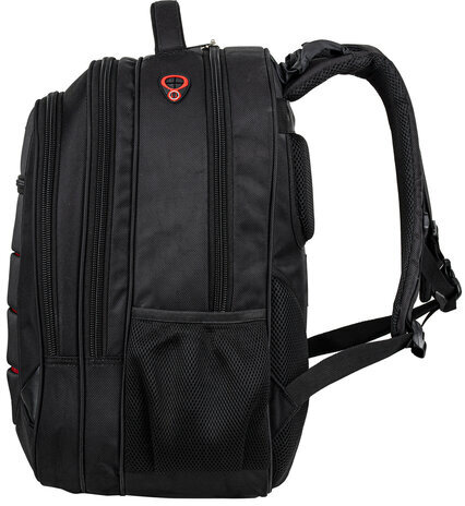 Рюкзак BRAUBERG "Flagman", размер 46х35х25 см, 35 л, ткань, черно-красный, 224454