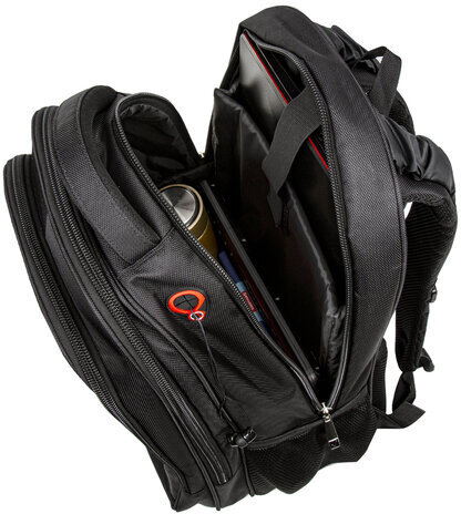 Рюкзак BRAUBERG "Flagman", размер 46х35х25 см, 35 л, ткань, черно-красный, 224454