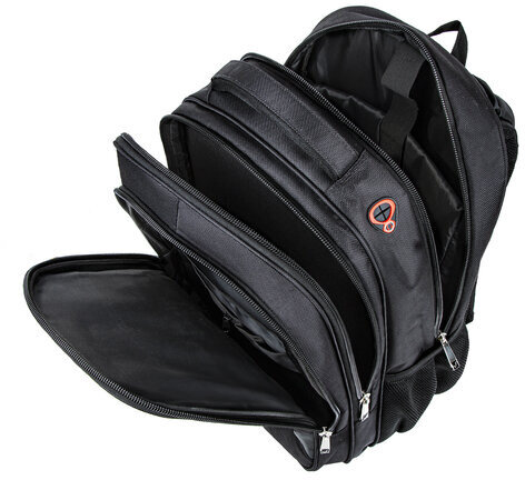 Рюкзак BRAUBERG "Flagman", размер 46х35х25 см, 35 л, ткань, черно-красный, 224454