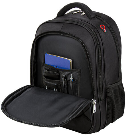 Рюкзак BRAUBERG "Flagman", размер 46х35х25 см, 35 л, ткань, черно-красный, 224454