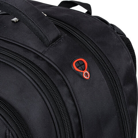 Рюкзак BRAUBERG "Flagman", размер 46х35х25 см, 35 л, ткань, черно-красный, 224454