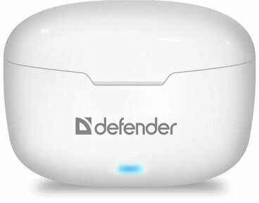 Наушники с микрофоном (гарнитура) DEFENDER TWINS 903, Bluetooth, беспроводные, белые, 63903