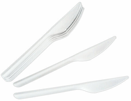 Нож одноразовый полипропиленовый 173 мм белый, КОМПЛЕКТ 50 шт., ПРЕМИУМ, WELDAY, 881108