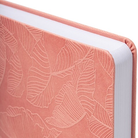 Ежедневник датированный 2026 А5 138x213 мм, BRAUBERG "Foliage", под кожу, гибкий, розовый, 117129