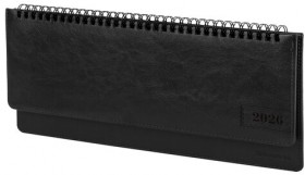 Планинг датированный 2026 305х140 мм BRAUBERG &quot;Imperial&quot;, под кожу, черный, 117229