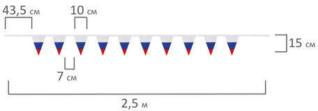 Гирлянда из флагов России, длина 2,5 м, 10 треугольных флажков 10х15 см, BRAUBERG, 550188