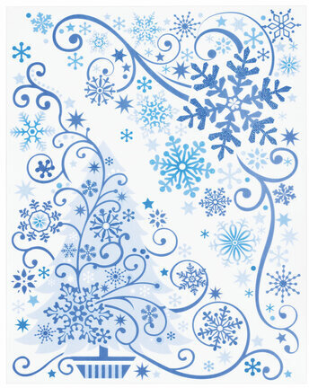 Украшение для окон и стекла ЗОЛОТАЯ СКАЗКА "Узоры на окне 3", 30х38 см, ПВХ, 591217