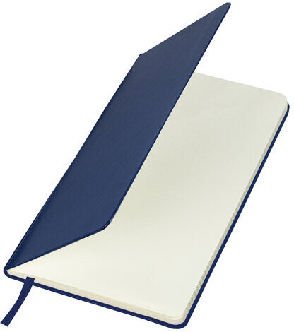 Блокнот А5 (148x218 мм), BRAUBERG "Metropolis Special", под кожу, 80 л., резинка, клетка, синий, 111574