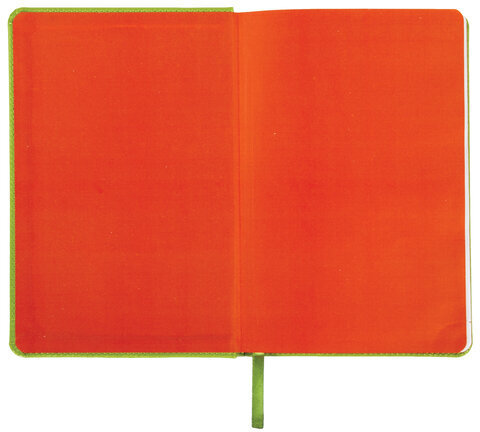 Ежедневник недатированный МАЛЫЙ ФОРМАТ 100х150 мм А6 BRAUBERG "Rainbow" под кожу, 136 л., зеленый, 111689