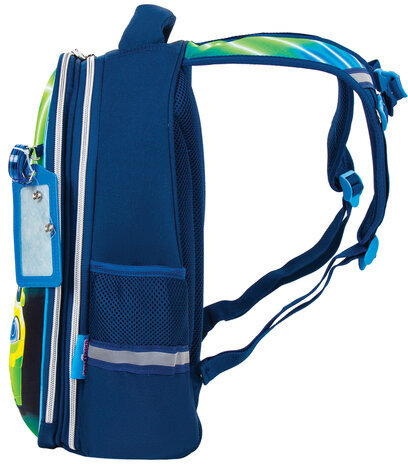 Ранец ЮНЛАНДИЯ LIGHT, 2 отделения, "Neon car", 3D панель, 38х29х16 см, 229917