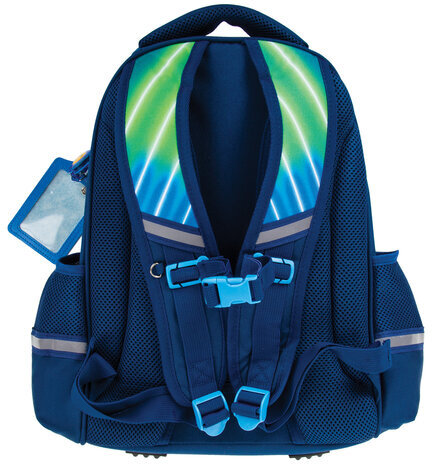 Ранец ЮНЛАНДИЯ LIGHT, 2 отделения, "Neon car", 3D панель, 38х29х16 см, 229917