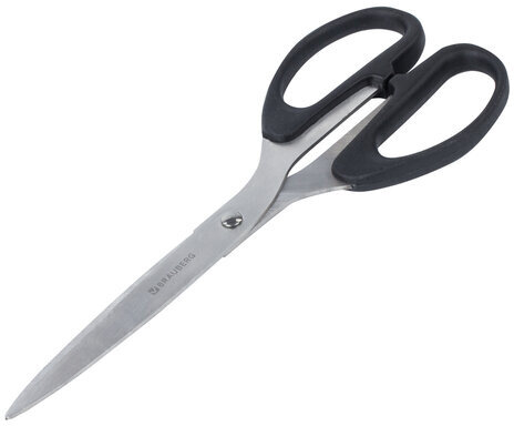 Ножницы BRAUBERG "Classic", 210 мм, чёрные, классической формы, 2-х сторонняя заточка, 230935