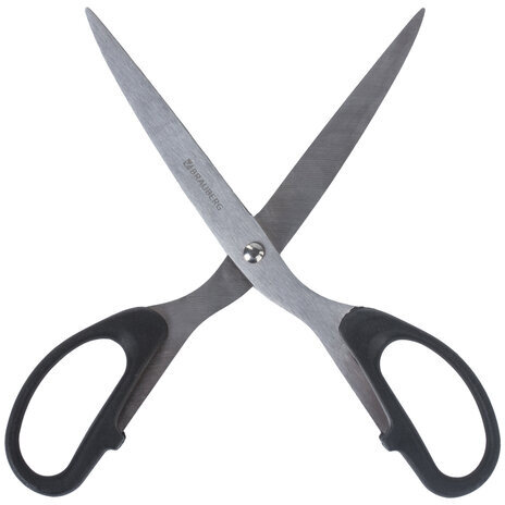 Ножницы BRAUBERG "Classic", 210 мм, чёрные, классической формы, 2-х сторонняя заточка, 230935