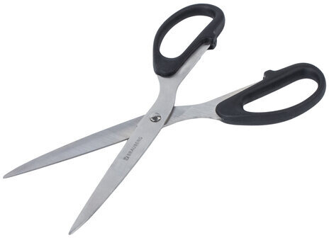 Ножницы BRAUBERG "Classic", 210 мм, чёрные, классической формы, 2-х сторонняя заточка, 230935