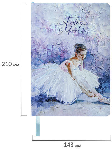 Блокнот А5 (143x210 мм), BRAUBERG VISTA "Ballet", под кожу, гибкий, 80 л., 112066