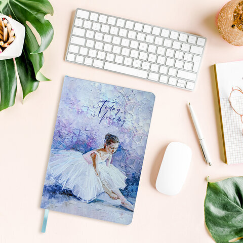 Блокнот А5 (143x210 мм), BRAUBERG VISTA "Ballet", под кожу, гибкий, 80 л., 112066