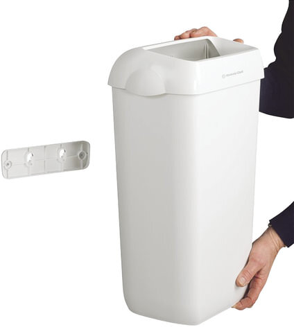 Контейнер для мусора, 43 л, KIMBERLY-CLARK Aquarius, белый, 56,9х42,2х29 см, без крышки, 6993