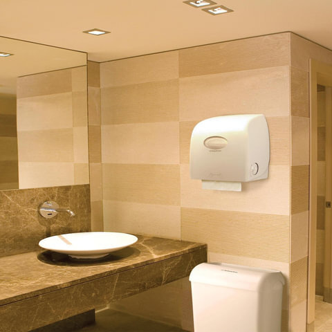 Контейнер для мусора, 43 л, KIMBERLY-CLARK Aquarius, белый, 56,9х42,2х29 см, без крышки, 6993