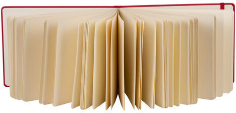 Скетчбук, слоновая кость 140 г/м2 210х148 мм, 80 л., КОЖЗАМ, резинка, BRAUBERG ART CLASSIC, красный, 113197