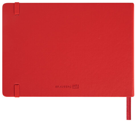 Скетчбук, слоновая кость 140 г/м2 210х148 мм, 80 л., КОЖЗАМ, резинка, BRAUBERG ART CLASSIC, красный, 113197