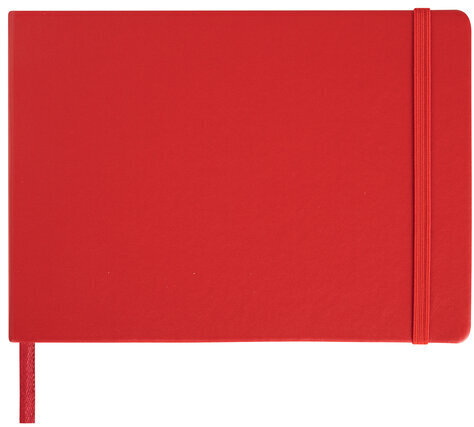 Скетчбук, слоновая кость 140 г/м2 210х148 мм, 80 л., КОЖЗАМ, резинка, BRAUBERG ART CLASSIC, красный, 113197